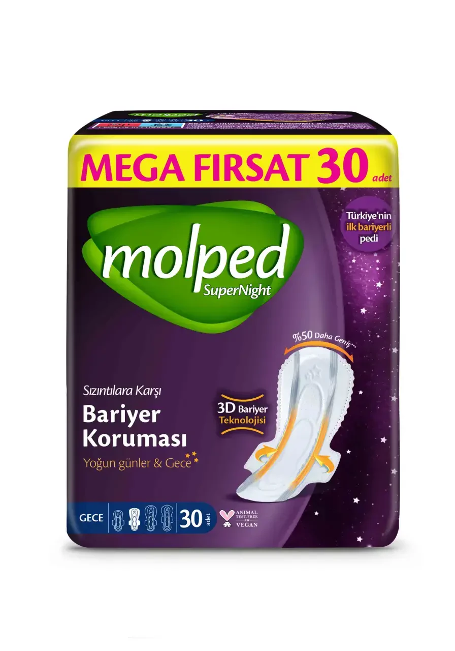 Molped SüperNight Gece Mega Ped 30 Adet - Molped