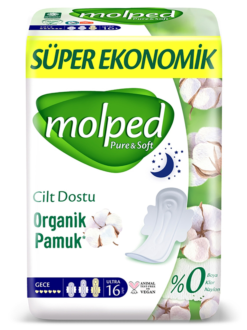 Molped Pure&Soft Gece Ped Süper Eko 16 Adet - 1