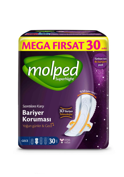Molped SüperNight Gece Mega Ped 30 Adet - Molped