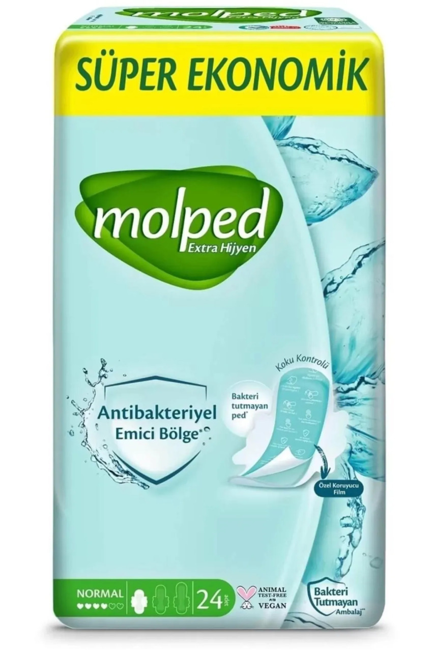 فوط صحية عادية من مولبد فائقة النظافة واقتصادية للغاية، عبوة من 24 فوطة - 1