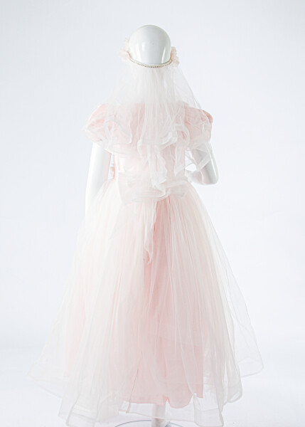 Kız Çocuk Yazlık Abiye Elbise 7-11 Yaş 3176 Somon - 5