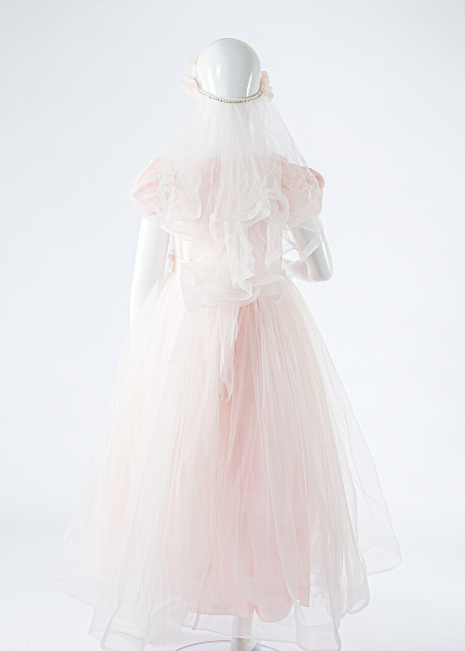 Kız Çocuk Yazlık Abiye Elbise 7-11 Yaş 3176 Somon - 5