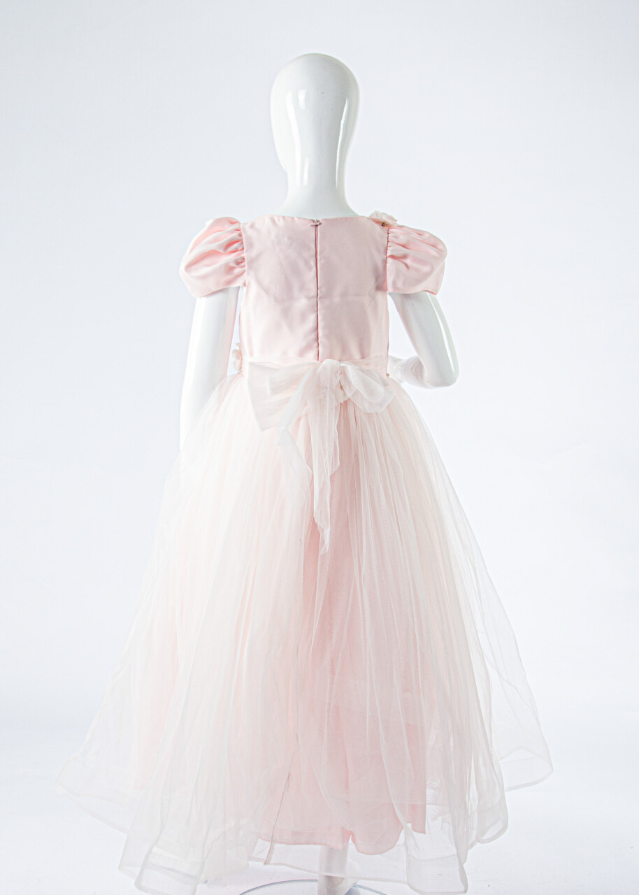 Kız Çocuk Yazlık Abiye Elbise 7-11 Yaş 3176 Somon - 6