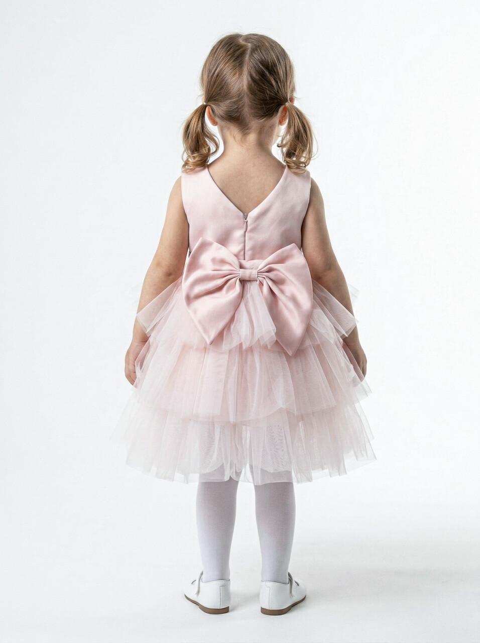 Kız Çocuk Yazlık Abiye Elbise 2-6 Yaş 3418 Somon - 2