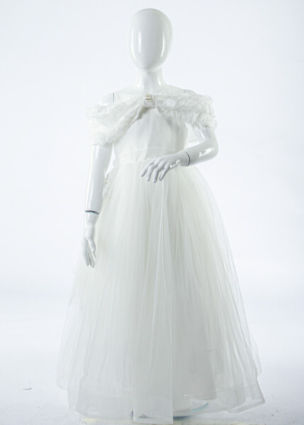 Kız Çocuk Yazlık Abiye Elbise 3-7 Yaş 3321 Beyaz - 3