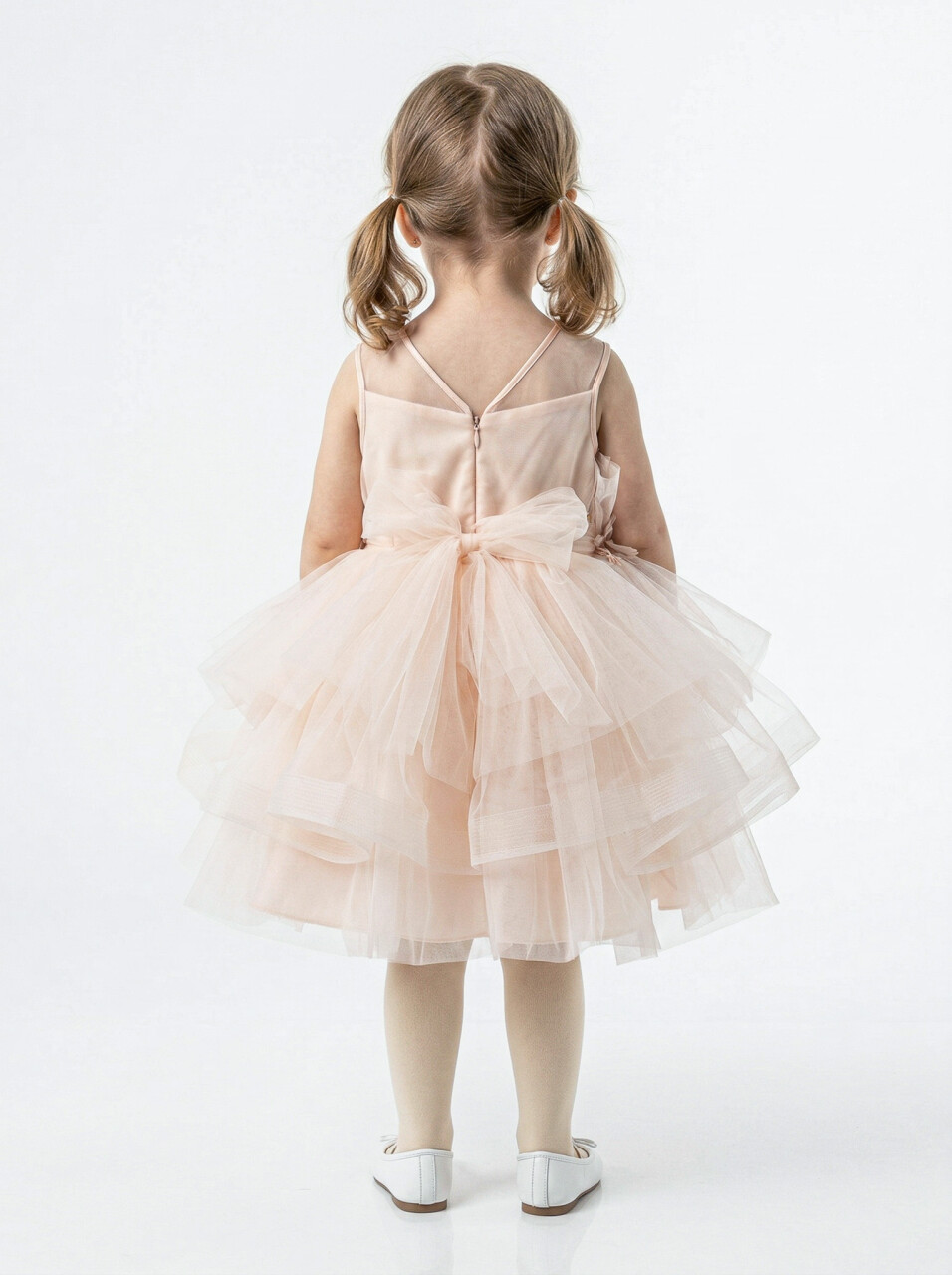 Kız Çocuk Yazlık Abiye Elbise 1-5 Yaş 3354 Somon - 2