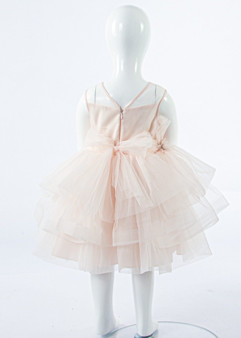 Kız Çocuk Yazlık Abiye Elbise 1-5 Yaş 3354 Somon - 5