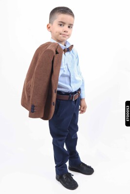 Erkek Çocuk Spor Takım Elbise 6-10 Yaş 2409 Kahverengi - 2