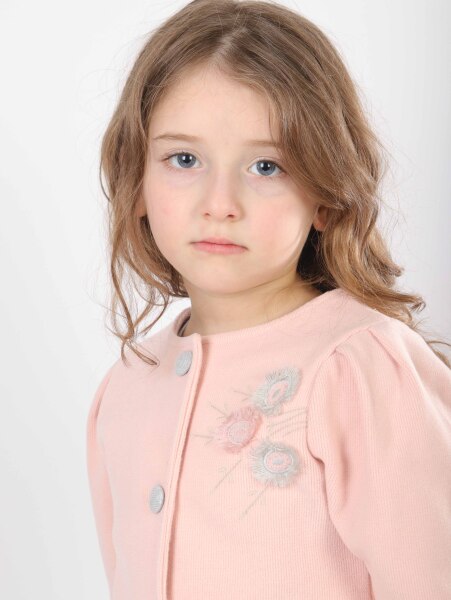 Kız Çocuk Triko Bolerolu Elbise Takım 4-7 Yaş 52100 Pembe - 9