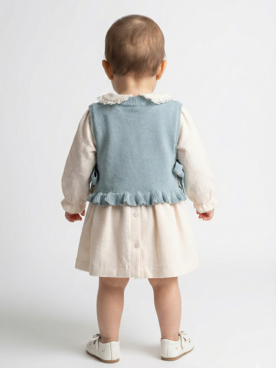 Kız Çocuk Elbise 9-24 Ay 52142 Mavi - 2