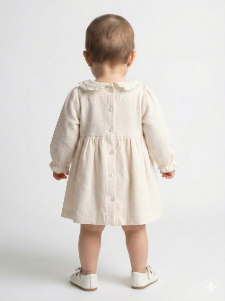 Kız Çocuk Elbise 9-24 Ay 52142 Mavi - 4