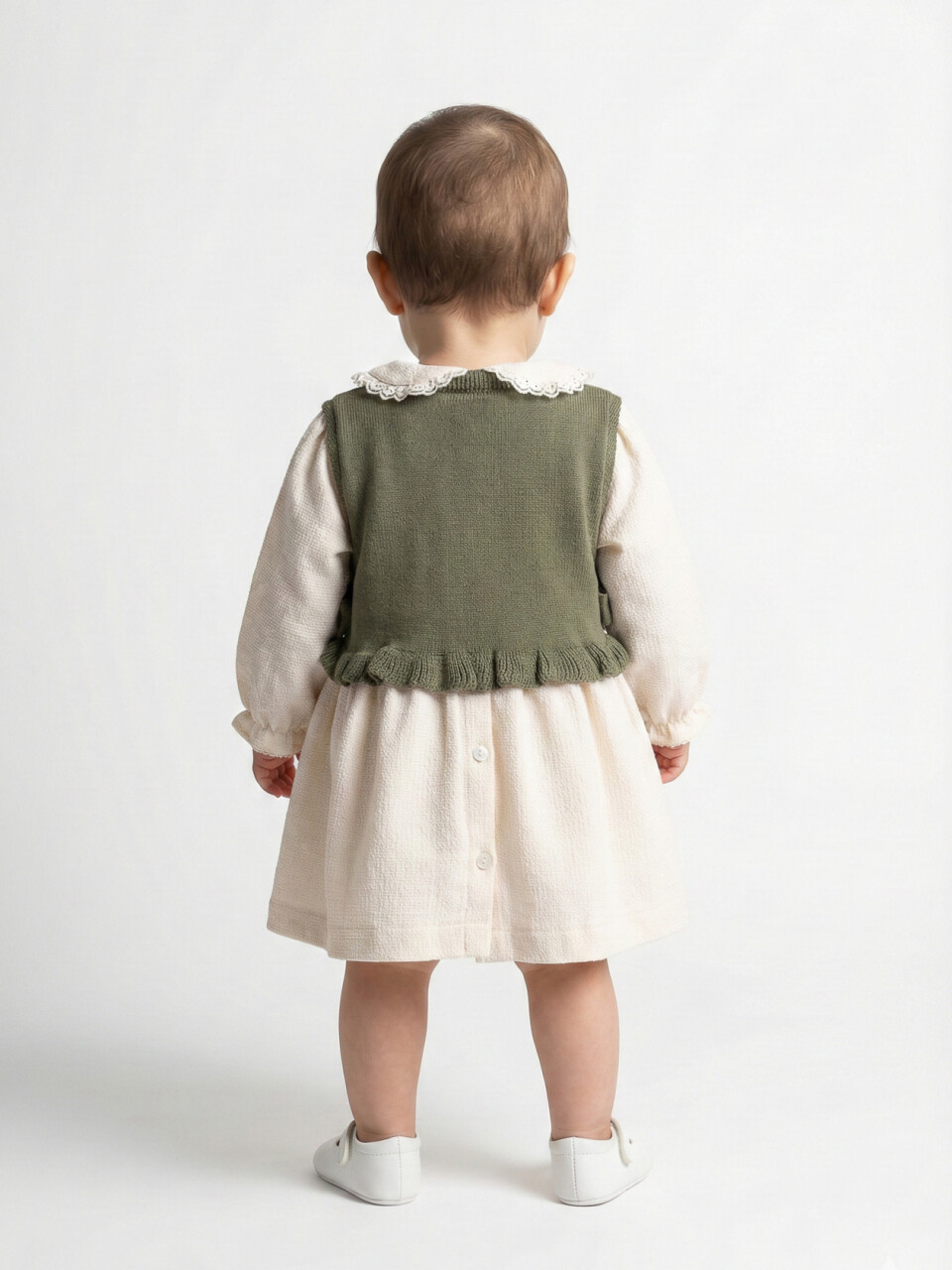Kız Çocuk Elbise 9-24 Ay 52142 Haki - 2