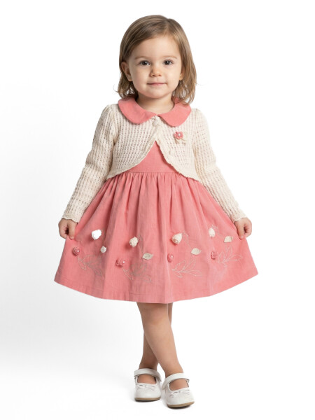 Kız Çocuk Elbise 9-24 Ay 52145 Nar - MOONSTAR