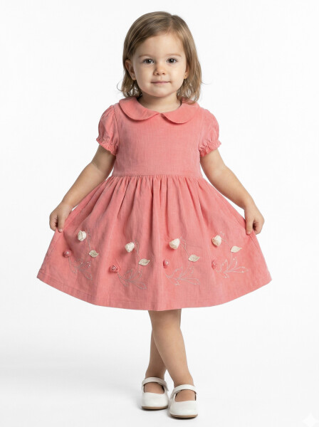 Kız Çocuk Elbise 9-24 Ay 52145 Nar - 3