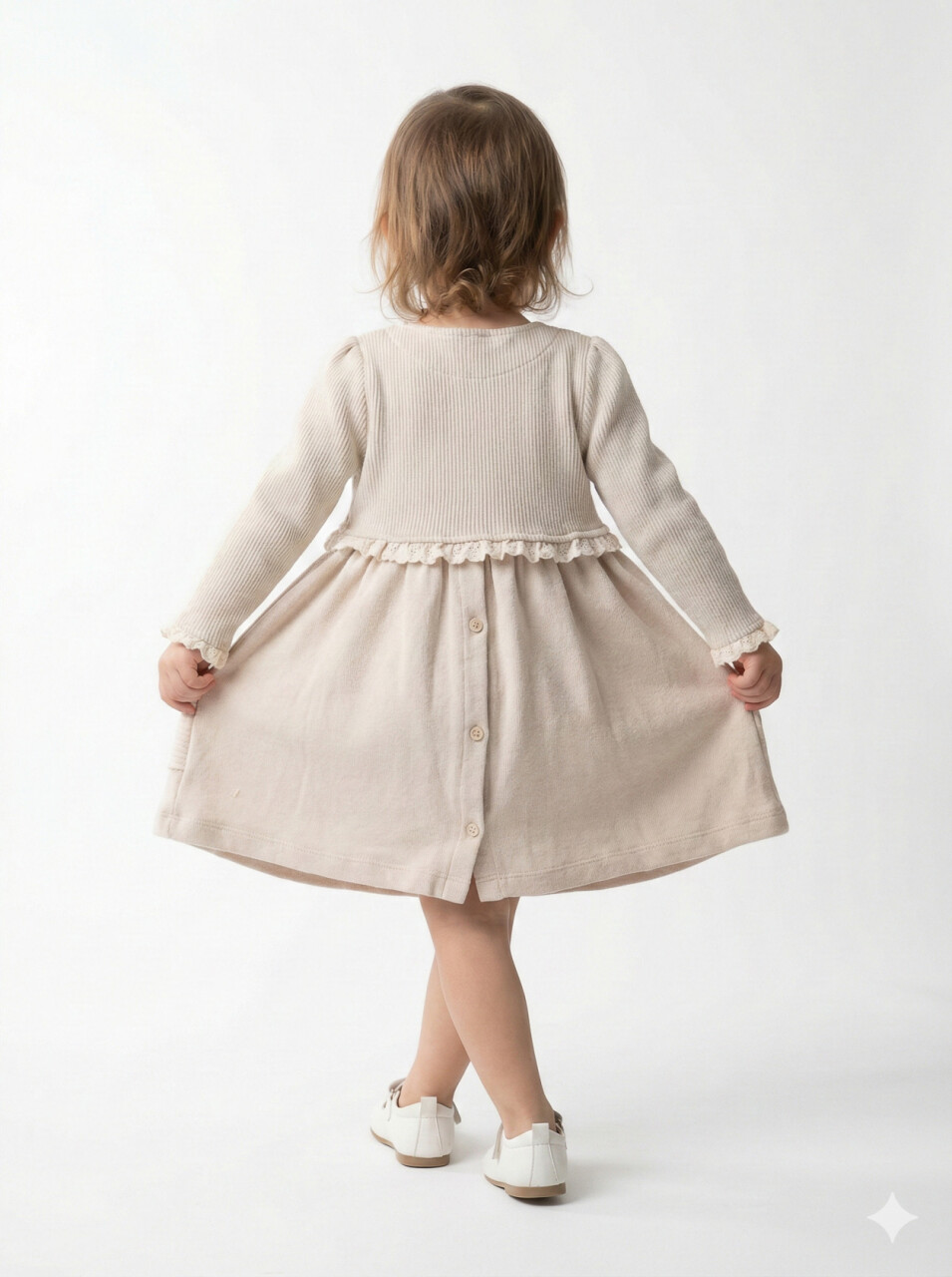 Kız Çocuk Elbise 9-24 Ay 52134 Bej - 2