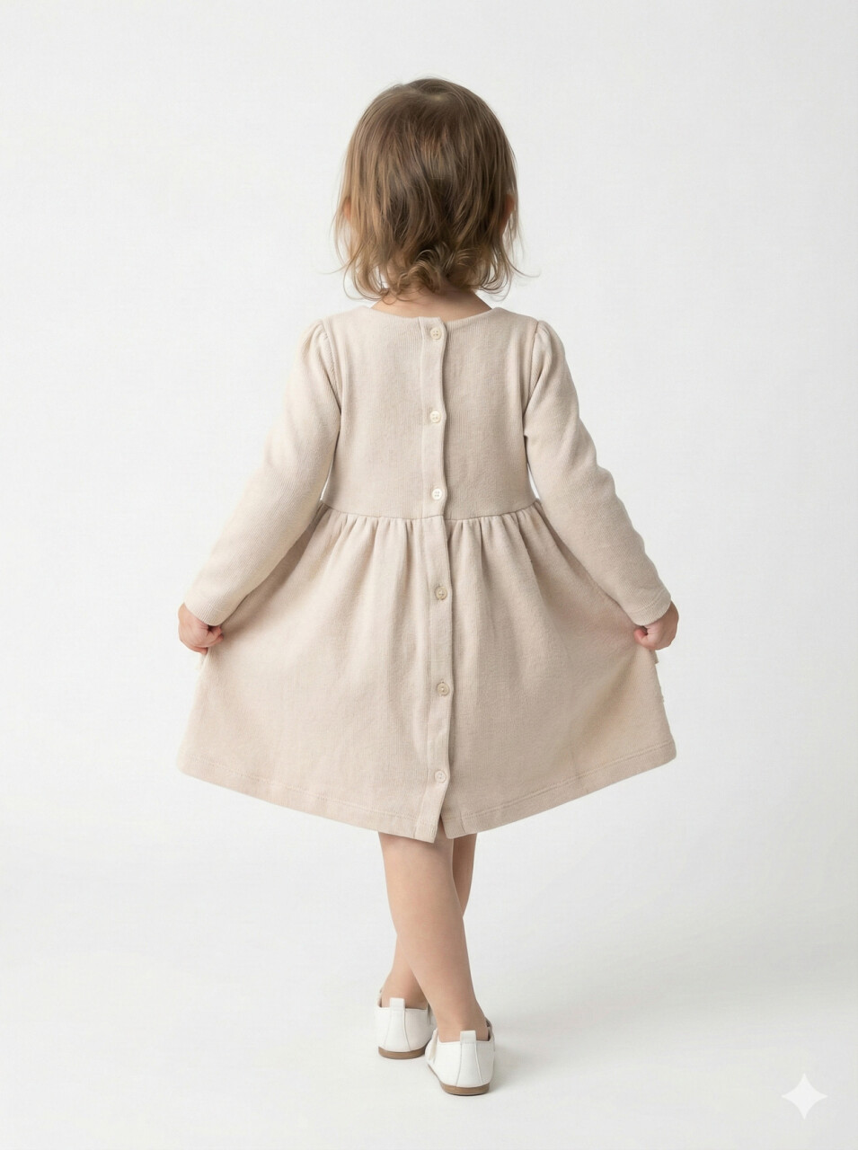Kız Çocuk Elbise 9-24 Ay 52134 Bej - 4