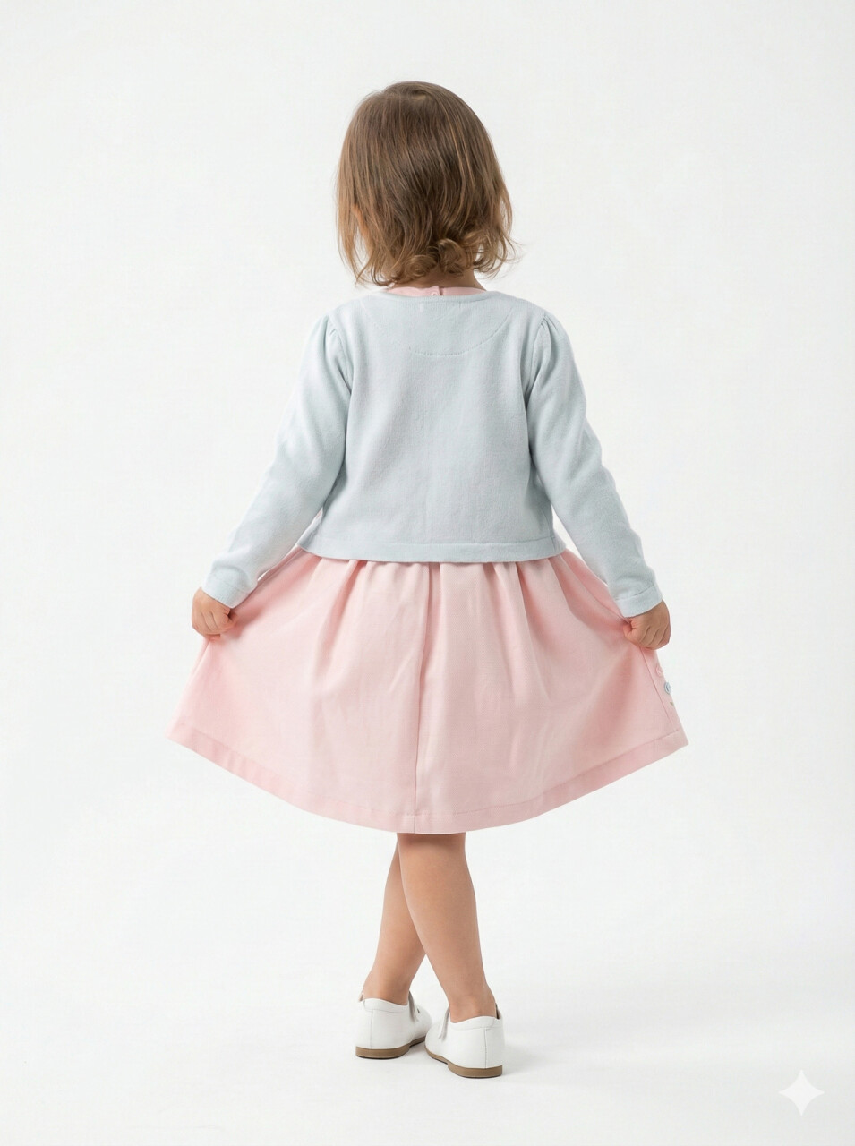 Kız Çocuk Bolerolu Elbise Takım 1-4 Yaş 52064 Pembe - Açik Mavi - 2