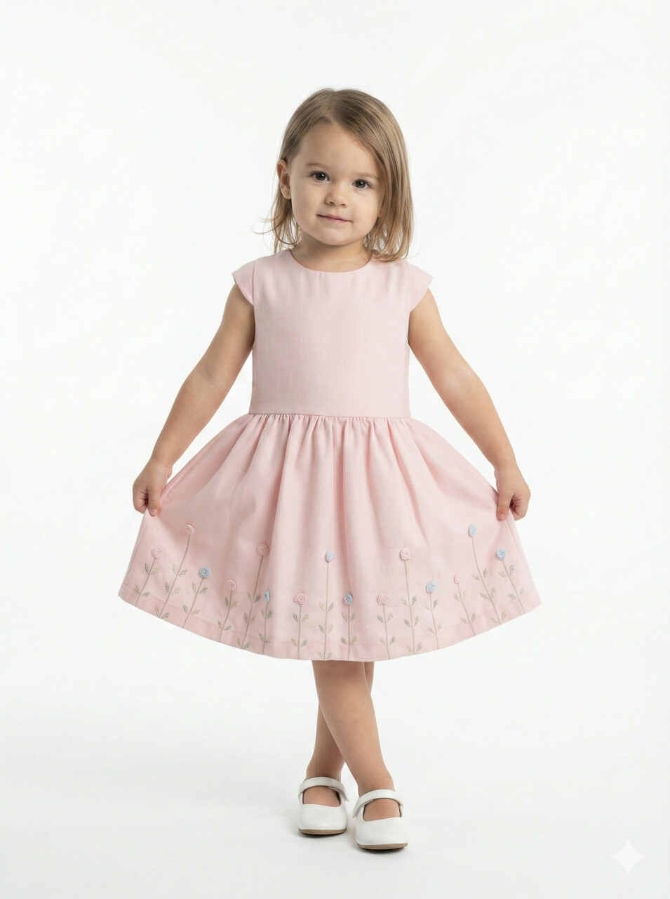 Kız Çocuk Bolerolu Elbise Takım 1-4 Yaş 52064 Pembe - Açik Mavi - 3