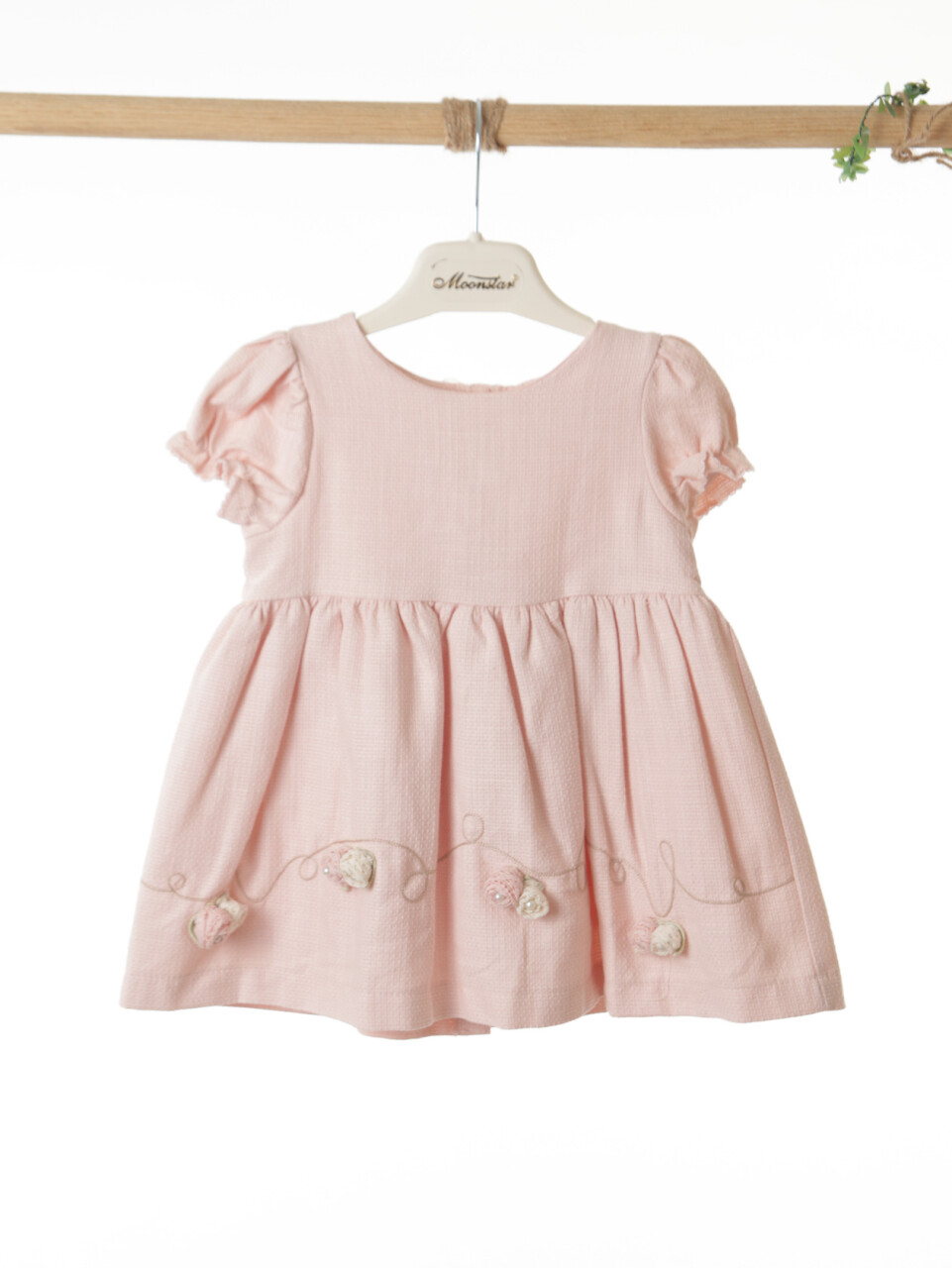 Kız Çocuk Elbise + Bolero 9-24 Ay 52130 Pudra - 8