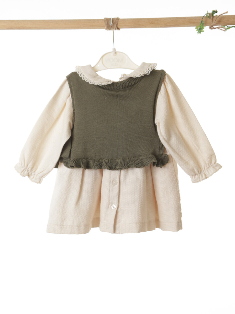 Kız Çocuk Elbise 9-24 Ay 52142 Haki - 7