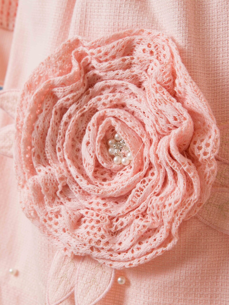 Kız Çocuk Elbise + Bolero 6-9 Yaş 52124 Pudra - 6