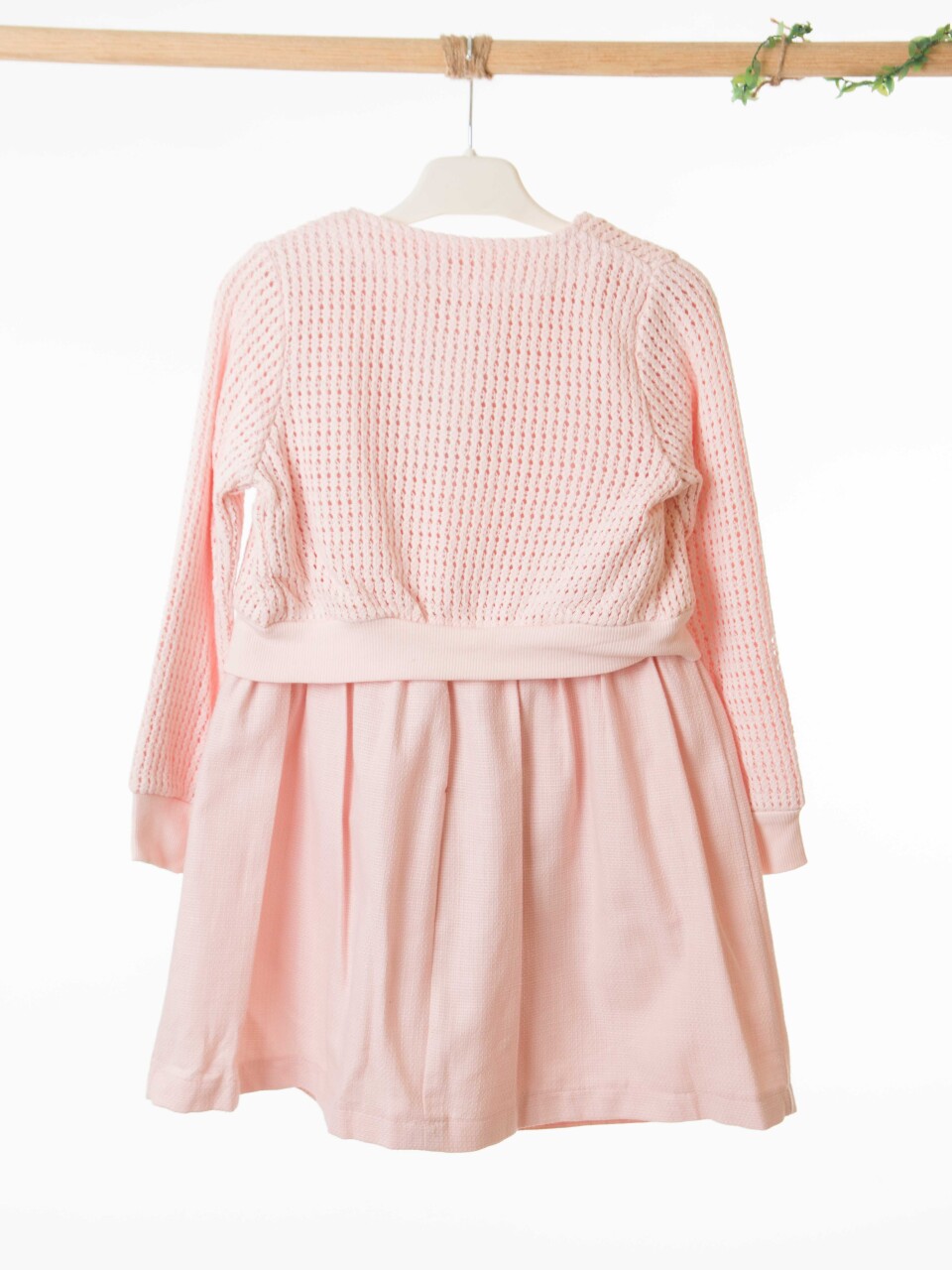 Kız Çocuk Elbise + Bolero 6-9 Yaş 52124 Pudra - 10