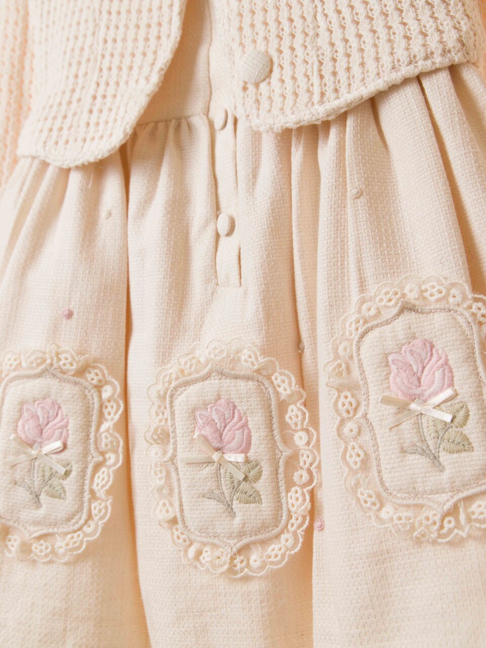 Kız Çocuk Elbise + Bolero 4-7 Yaş 52120 Bej - 6