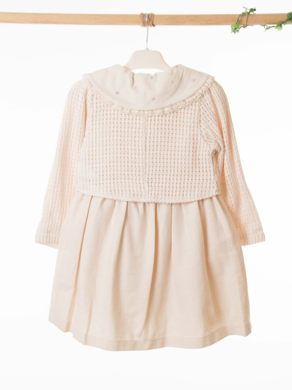 Kız Çocuk Elbise + Bolero 4-7 Yaş 52120 Bej - 7
