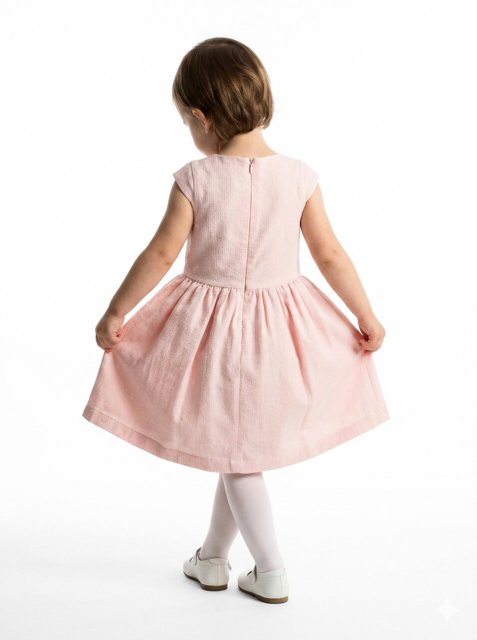 Kız Çocuk Elbise + Bolero 5-8 Yaş 52143 Pudra - 4