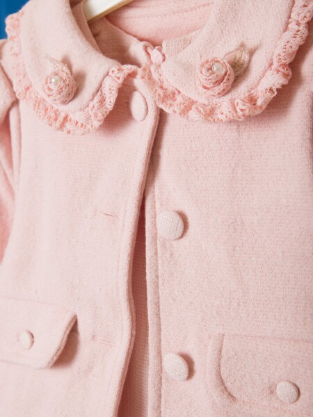 Kız Çocuk Elbise + Bolero 5-8 Yaş 52143 Pudra - 6