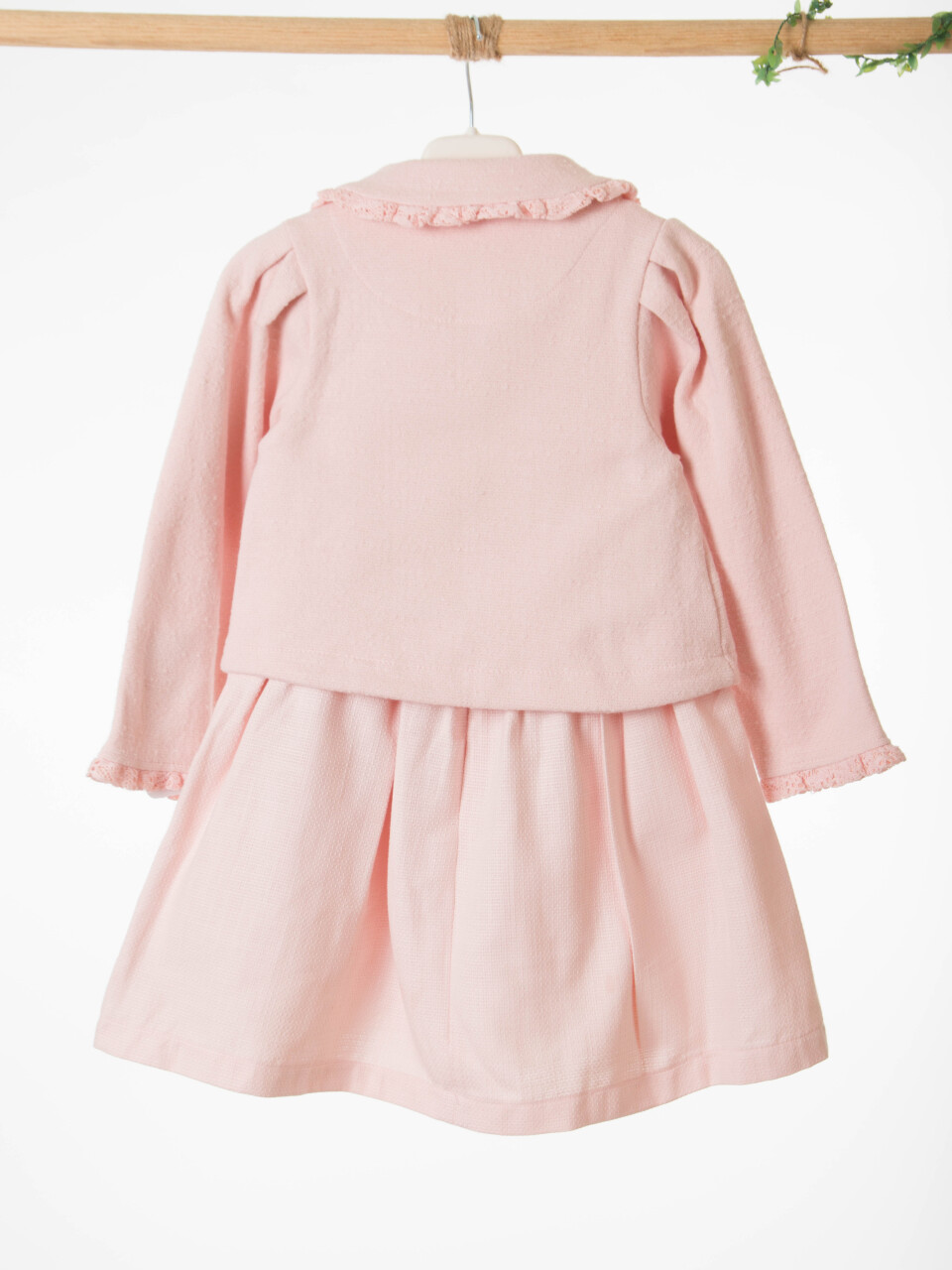 Kız Çocuk Elbise + Bolero 5-8 Yaş 52143 Pudra - 8