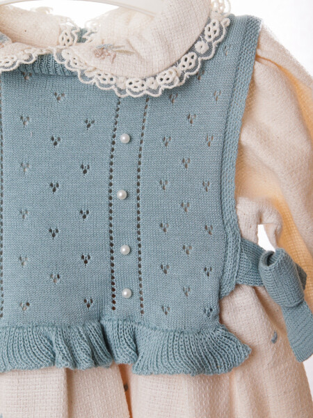 Kız Çocuk Elbise 9-24 Ay 52142 Mavi - 6