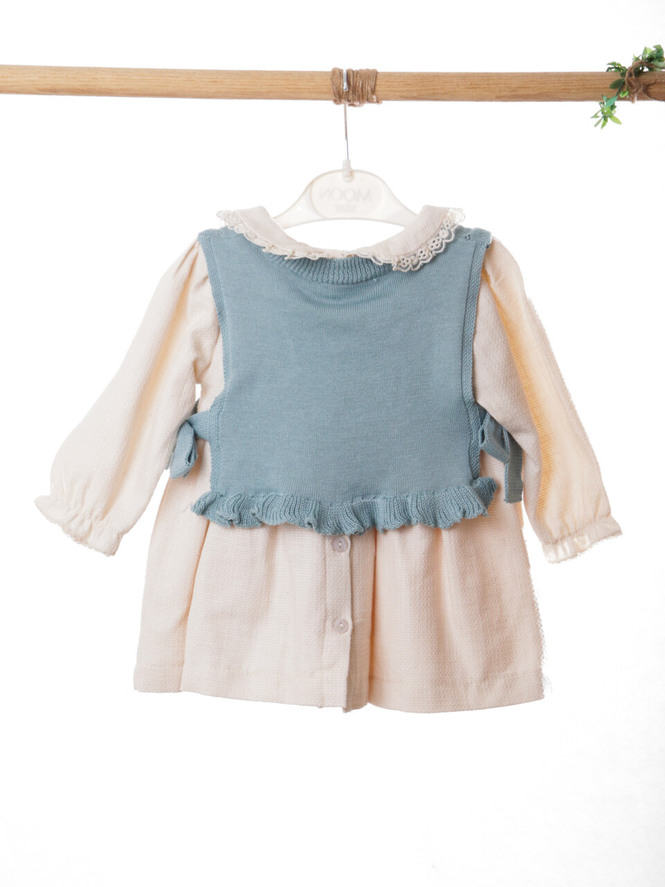 Kız Çocuk Elbise 9-24 Ay 52142 Mavi - 8