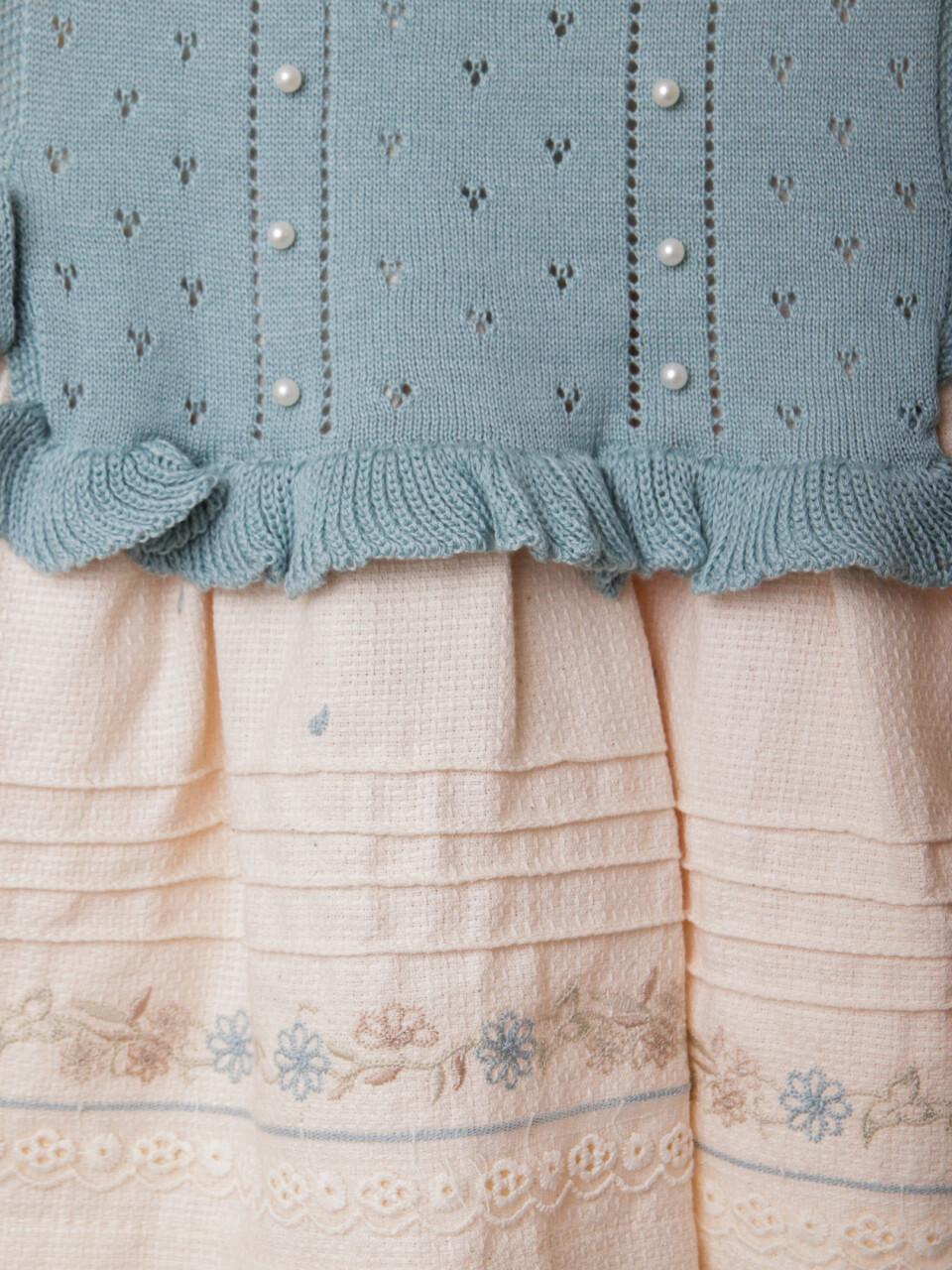 Kız Çocuk Elbise 9-24 Ay 52142 Mavi - 12