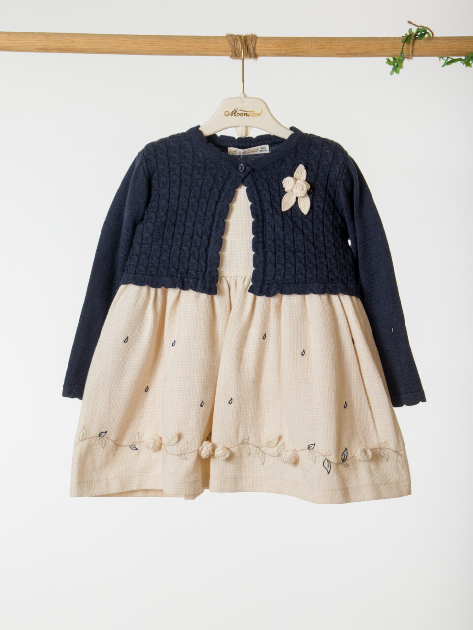 Kız Çocuk Bolerolu Elbise Takım 6-18 Ay 52141 Lacivert - 5
