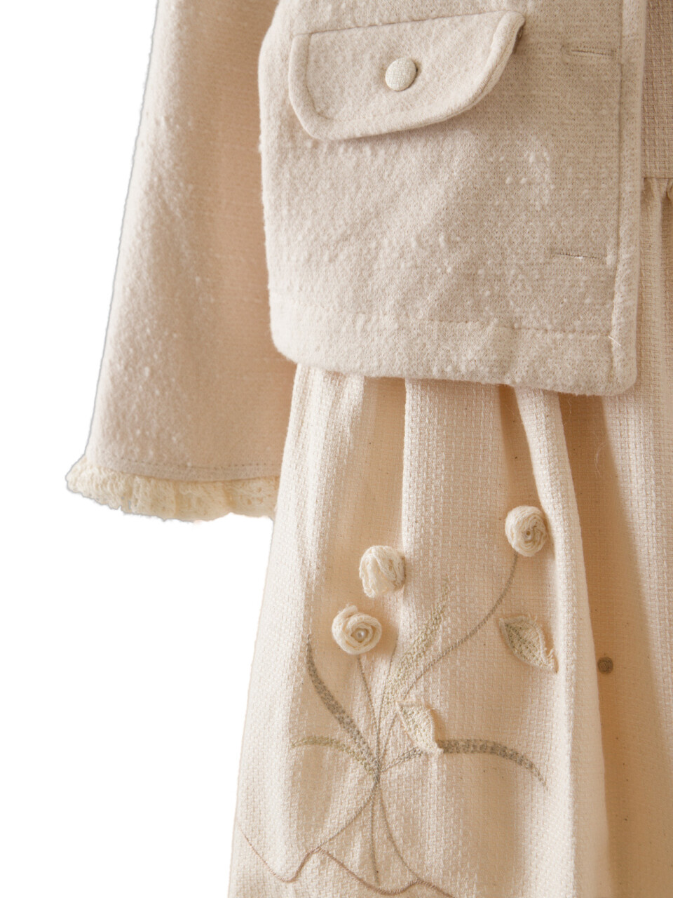 Kız Çocuk Elbise + Bolero 5-8 Yaş 52143 Bej - 7