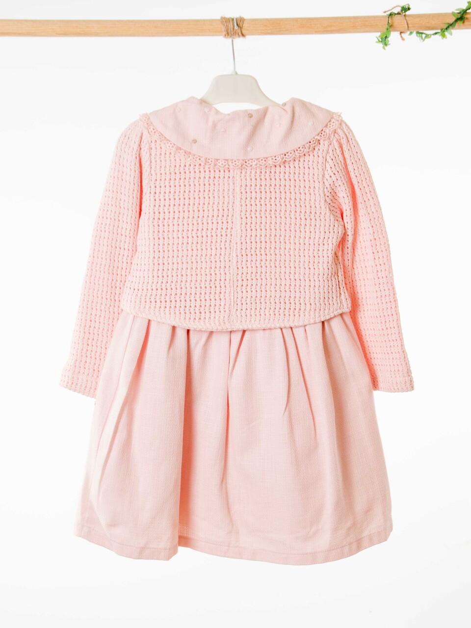 Kız Çocuk Elbise + Bolero 4-7 Yaş 52120 Pudra - 9