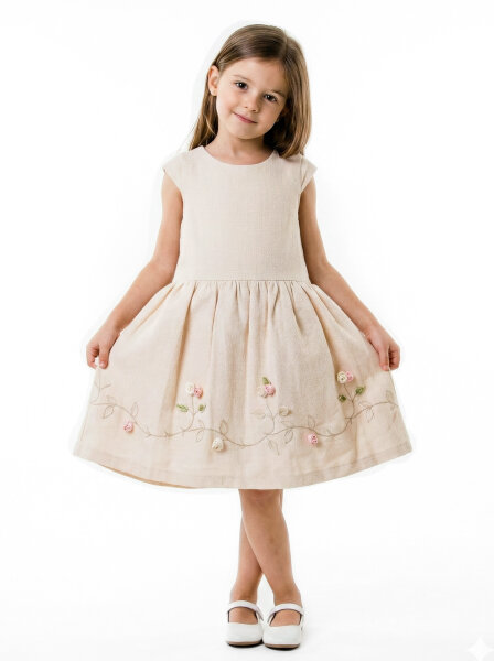 Kız Çocuk Elbise 3-6 Yaş 52140 Bej - 2