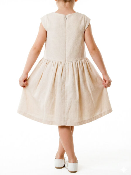 Kız Çocuk Elbise 3-6 Yaş 52140 Bej - 3