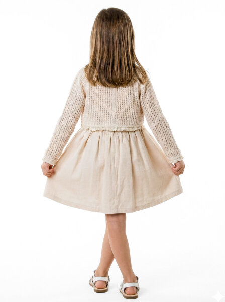 Kız Çocuk Elbise 3-6 Yaş 52140 Bej - 4