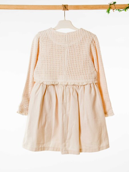 Kız Çocuk Elbise 3-6 Yaş 52140 Bej - 9