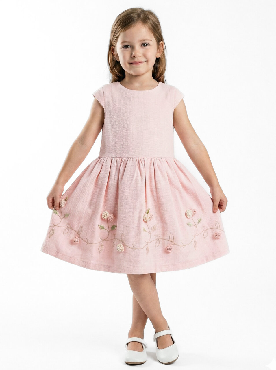 Kız Çocuk Elbise 3-6 Yaş 52140 Pembe - 3