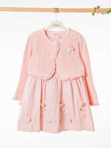 Kız Çocuk Elbise 3-6 Yaş 52140 Pembe - 5