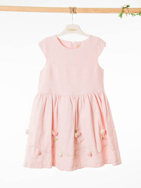 Kız Çocuk Elbise 3-6 Yaş 52140 Pembe - 7