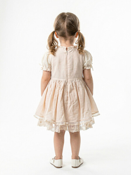 Kız Çocuk Yazlık Elbise 9-24 Ay 53225 Bej - 2