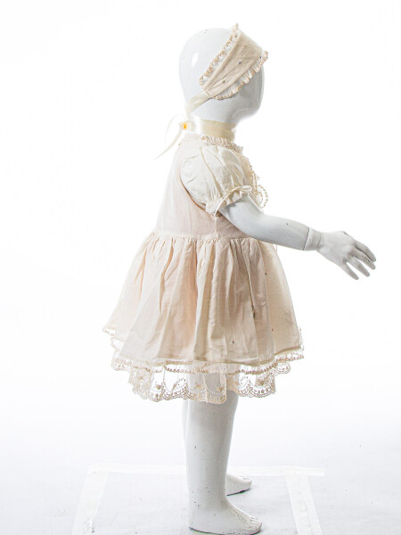 Kız Çocuk Yazlık Elbise 9-24 Ay 53225 Bej - 5