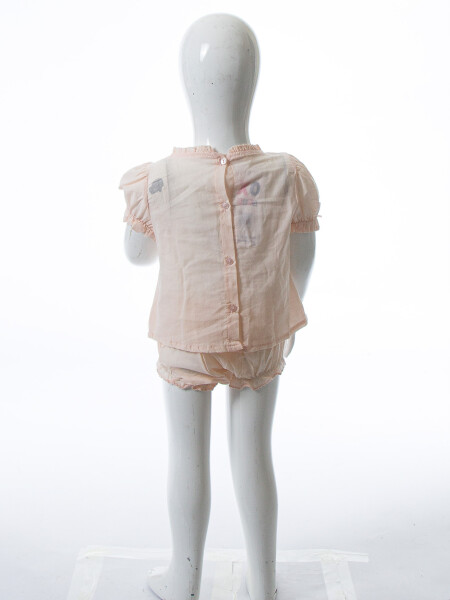 Kız Çocuk Yazlık Elbise 9-24 Ay 53225 Pudra - 9