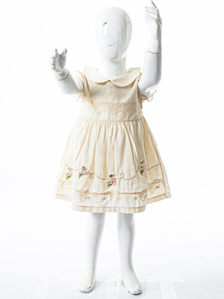 Kız Çocuk Yazlık Elbise 9-24 Ay 53152 Bej - 5