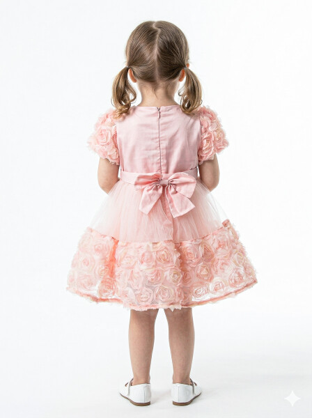Kız Çocuk Yazlık Elbise 9-24 Ay 53232 Pudra - 2