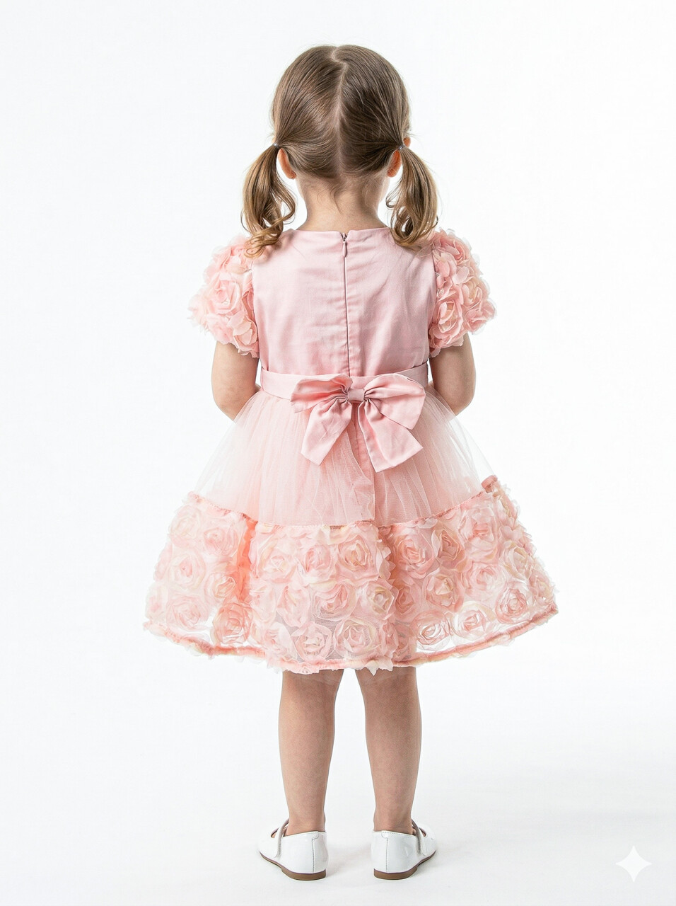 Kız Çocuk Yazlık Elbise 9-24 Ay 53232 Pudra - 2